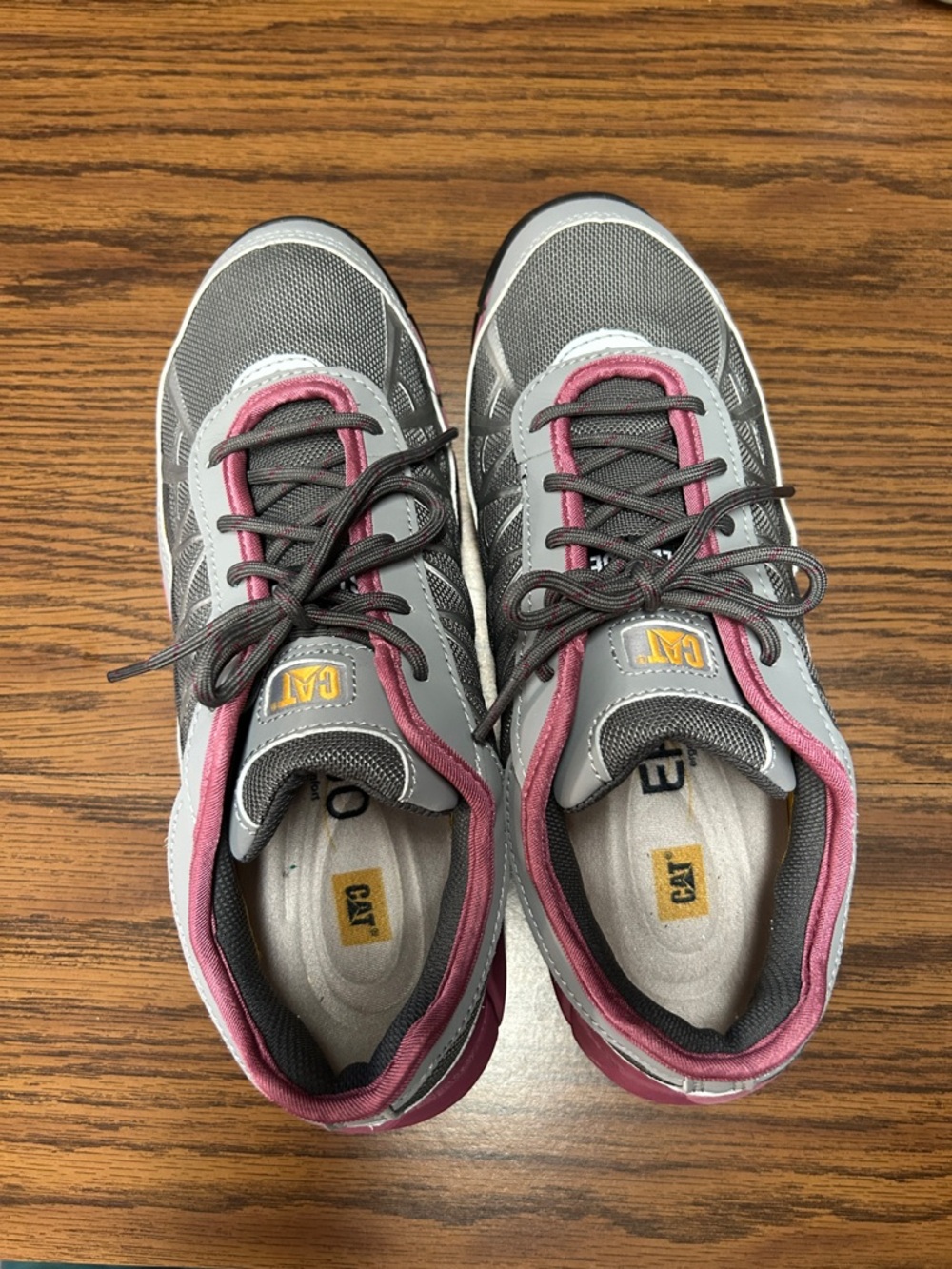 CAT ERGO Gray and Pink Work Sneaker